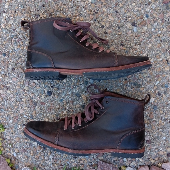 Timberland brown leather lace up boots mens sz 8 - Picture 7 of 11